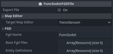 FuncGodotFGDFile resource properties.