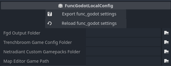 FuncGodotLocalConfig resource inspector.
