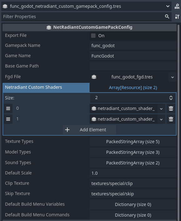 NetRadiantCustomGamepackConfig properties