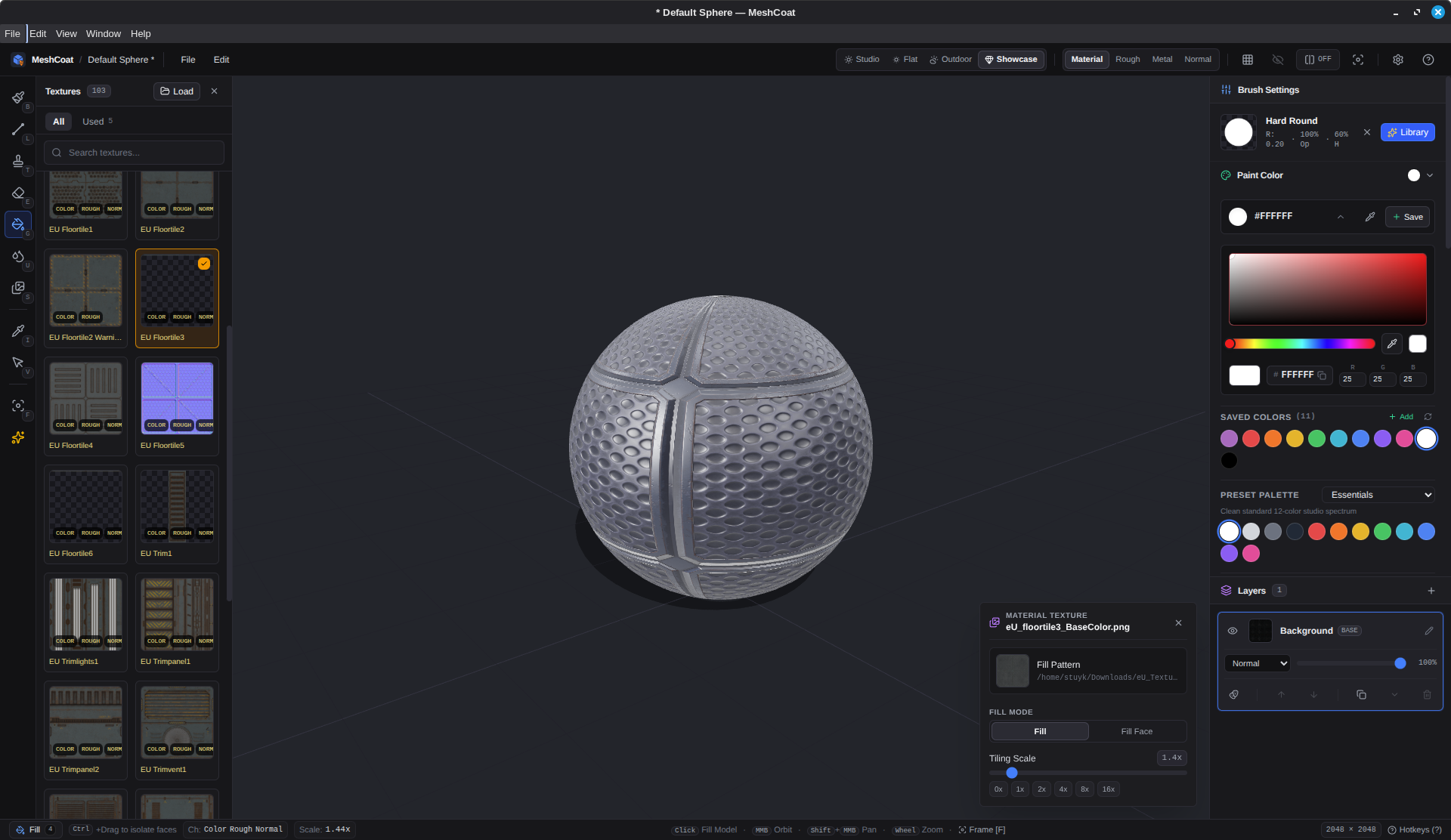 Texture shelf of PBR material sets filling a model